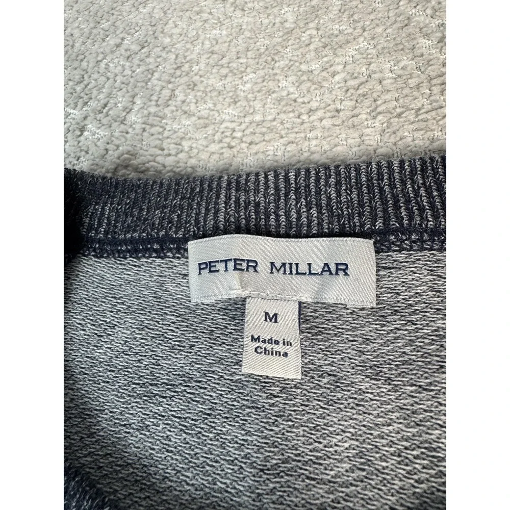 Peter Millar‎ Sweater Mens Medium Navy Blue Crewneck Merino Wool Knit Pullover